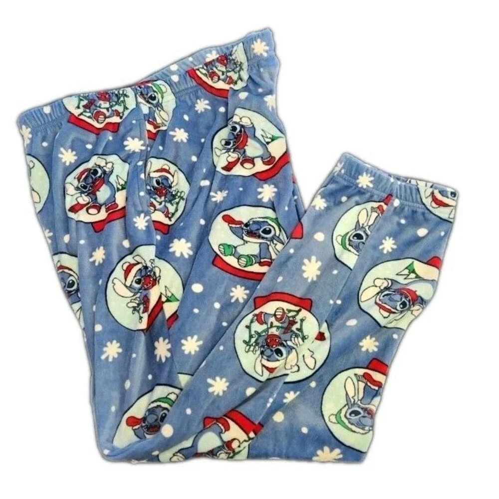 Disney Stitch Women's 2XL 18/20 Stitch Snow Globe Lounge Pants - Picture 2 of 15